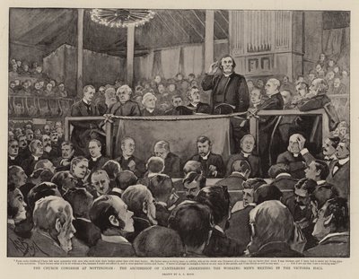 Der Kirchenkongress in Nottingham, der Erzbischof von Canterbury spricht die Versammlung der Arbeiter im Victoria Hall an von Alexander Stuart Boyd